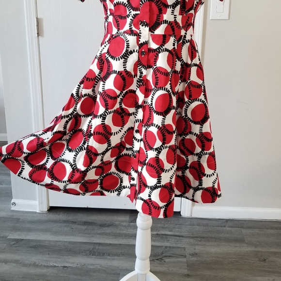 Kate Spade Red and White Patterned Dress - Picture 7 of 12